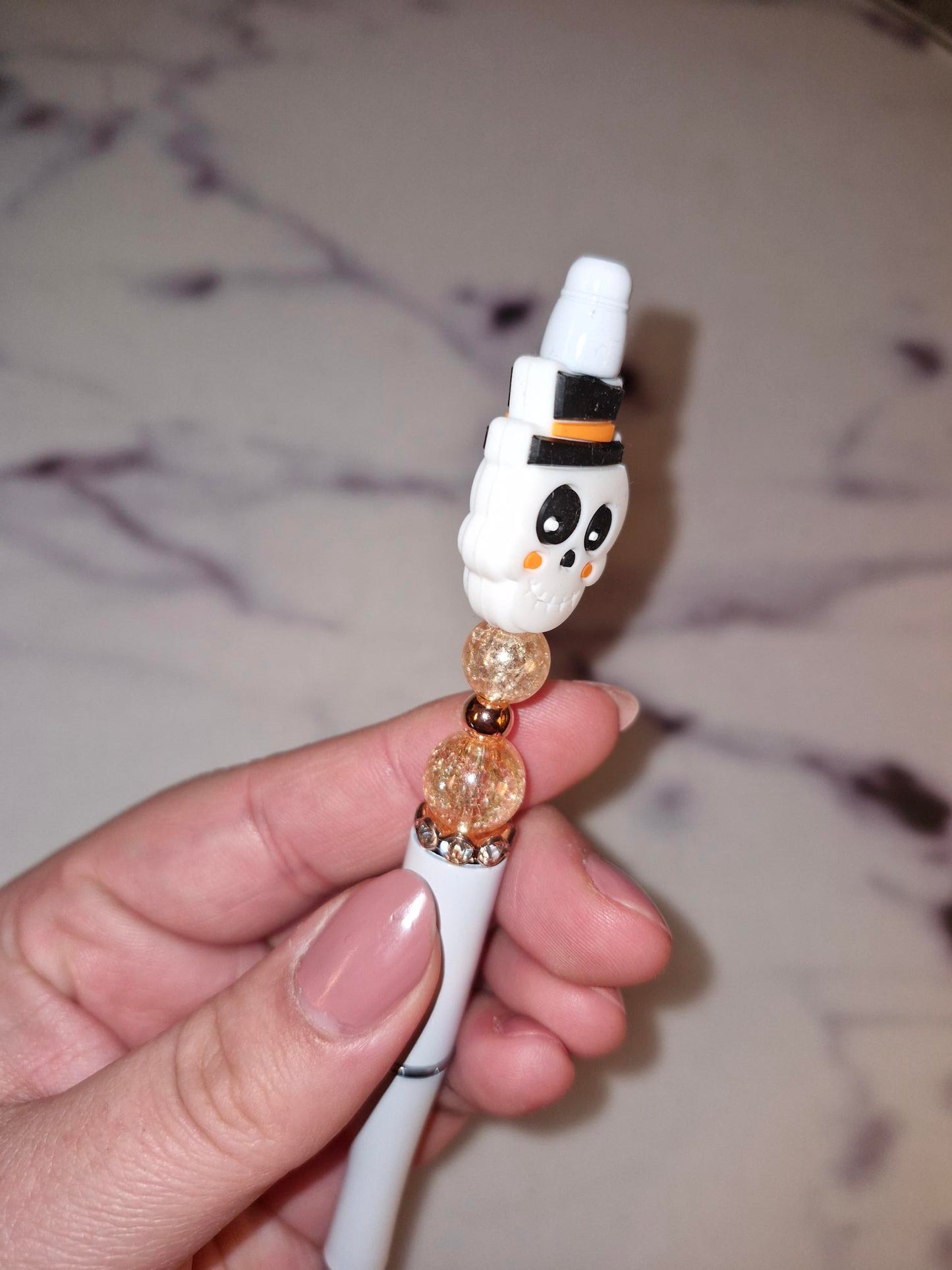 Custom Ballpoint Pen - Rosé Skull