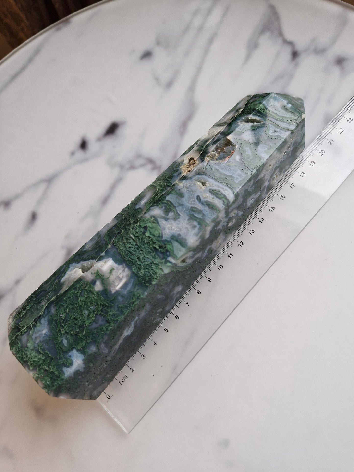 Druzy Moss Agate Tower