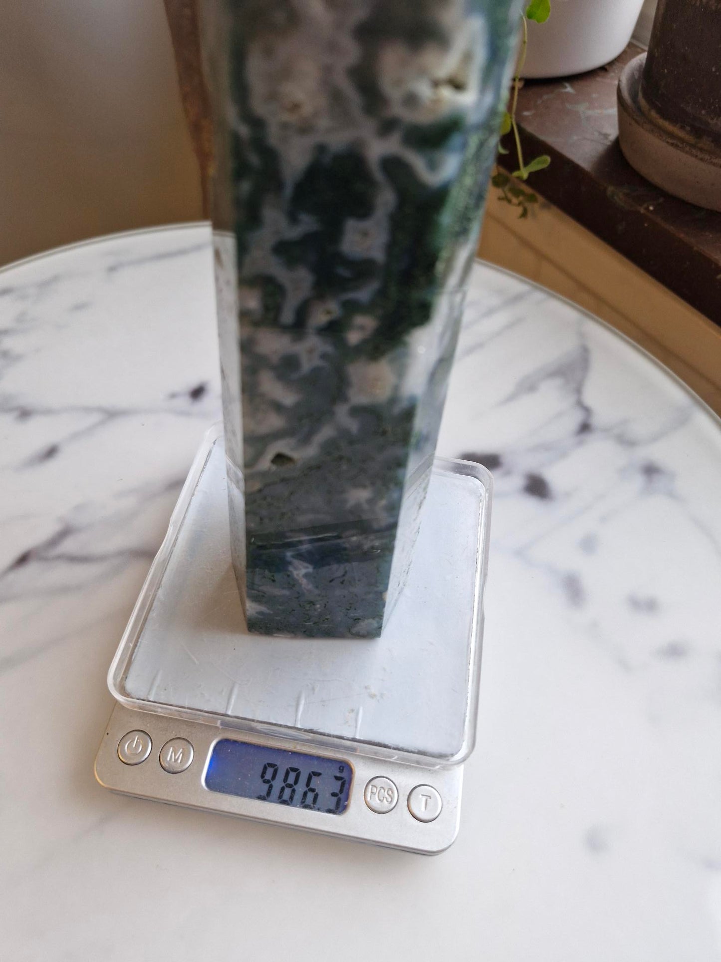 Druzy Moss Agate Tower