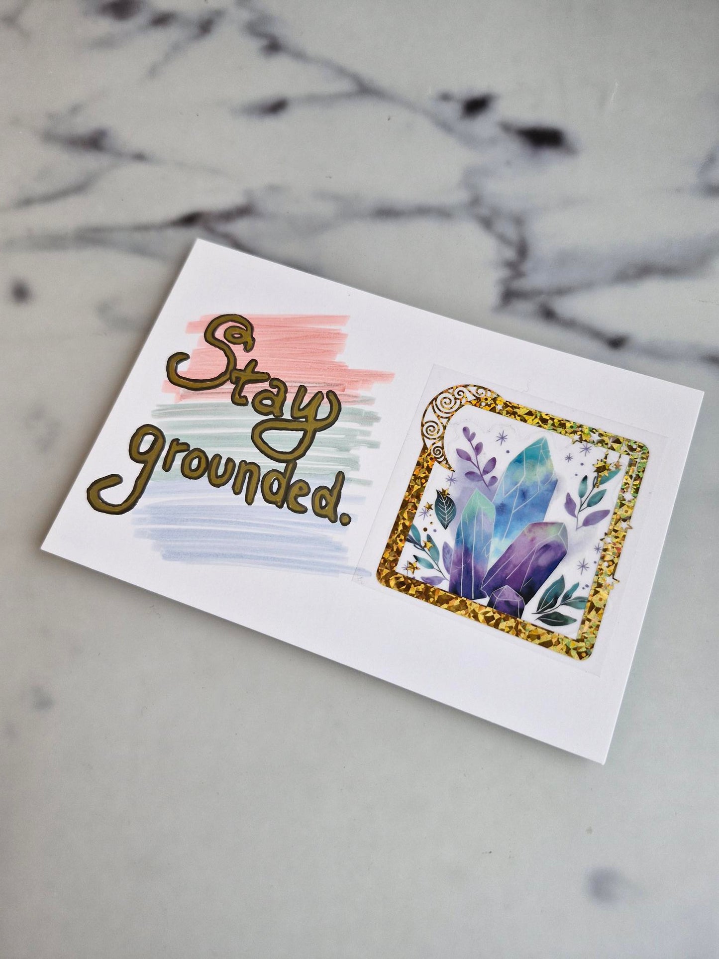 Unique Handmade Greeting Card "Grounded"