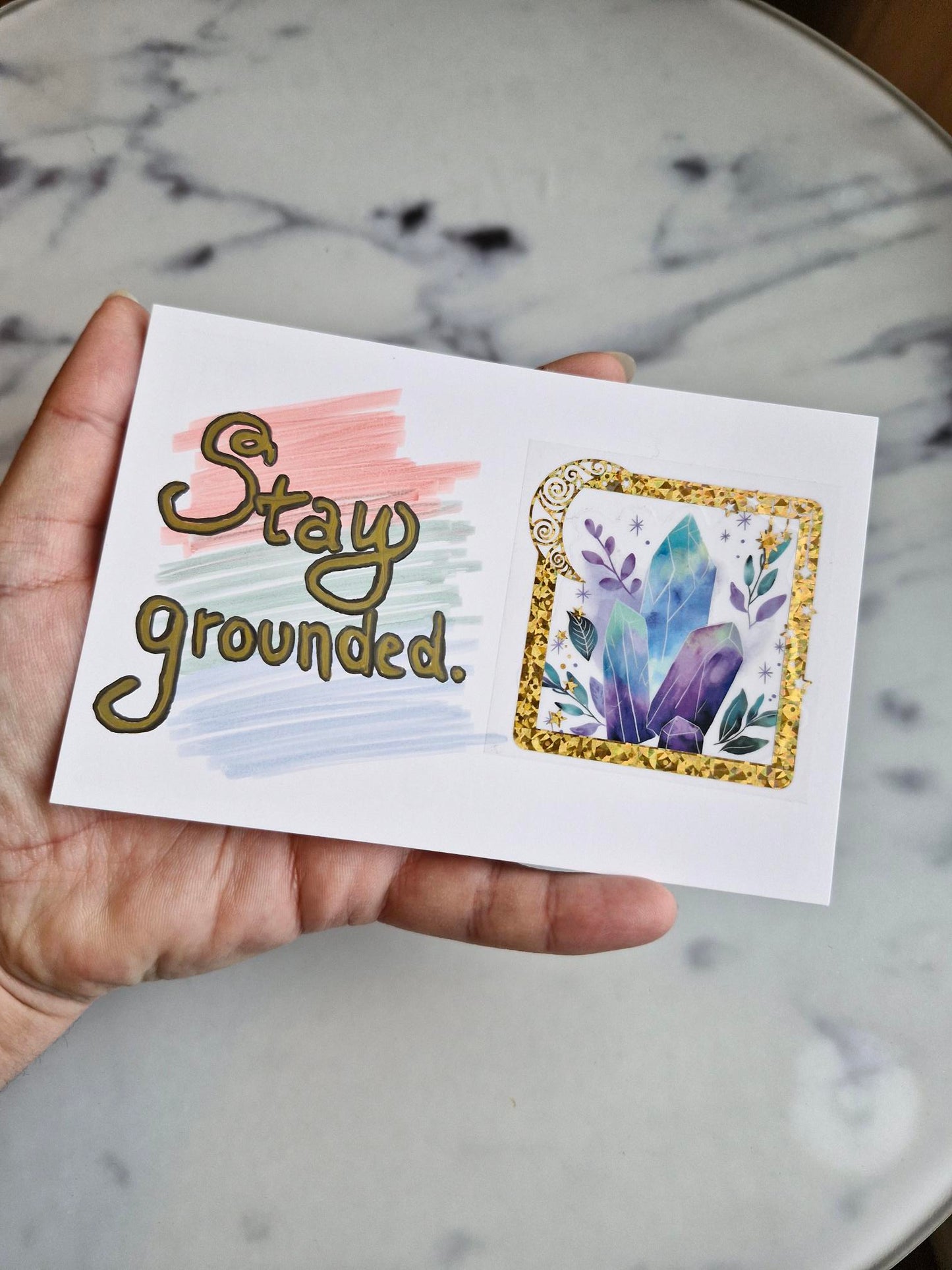Unique Handmade Greeting Card "Grounded"