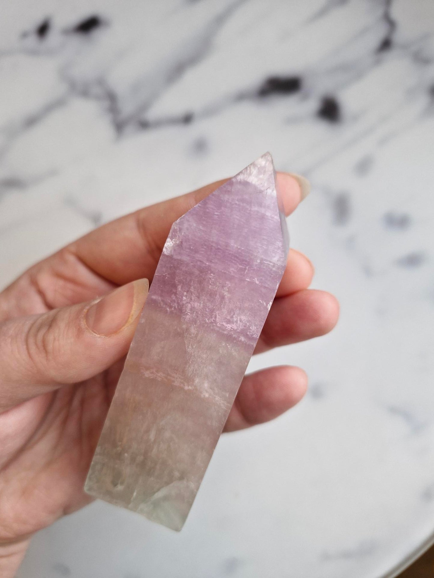 Multi Colored, Banded Fluorite Tower