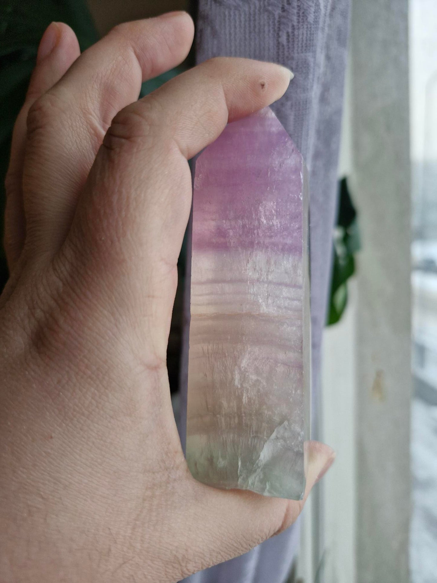 Multi Colored, Banded Fluorite Tower