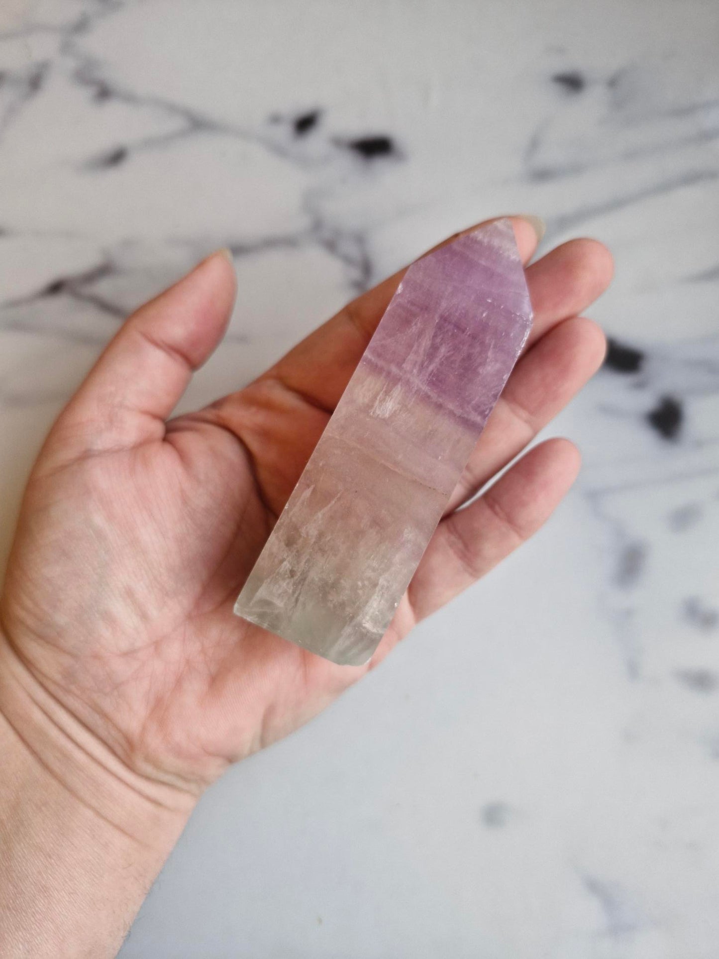 Multi Colored, Banded Fluorite Tower