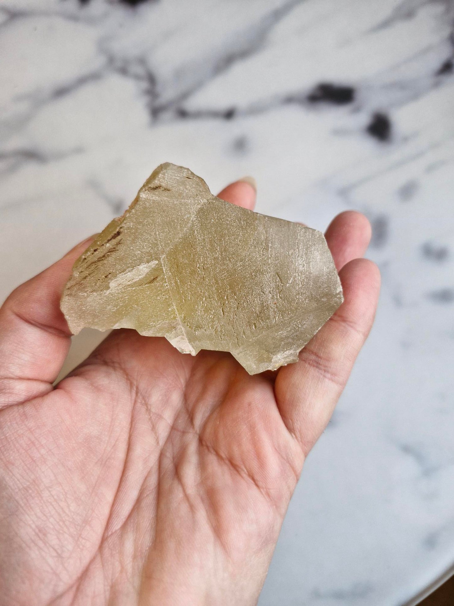 Natural Citrine Freeform - Half Raw Half Polished with Rainbows