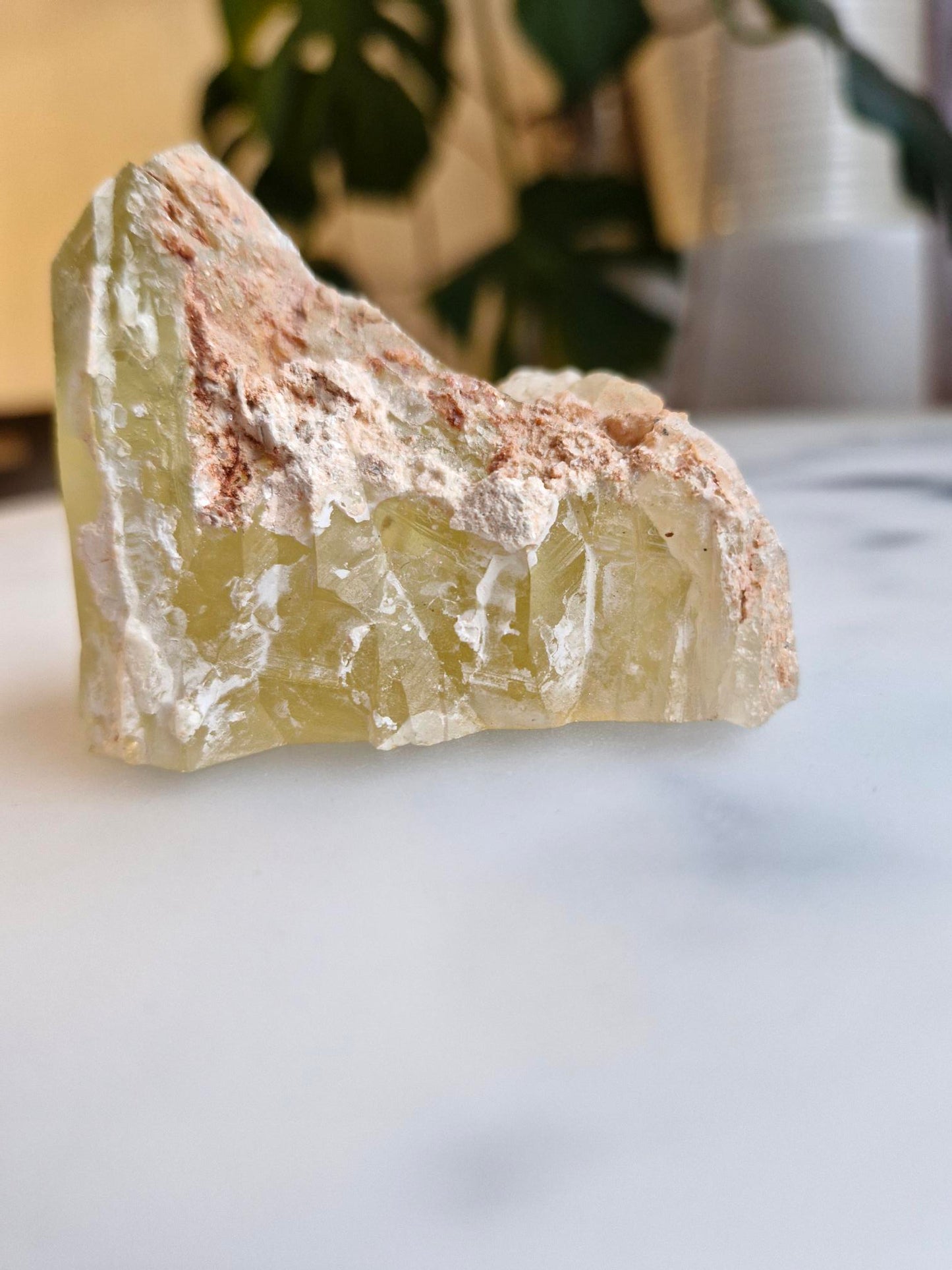 Natural Citrine Freeform - Half Raw Half Polished with Rainbows