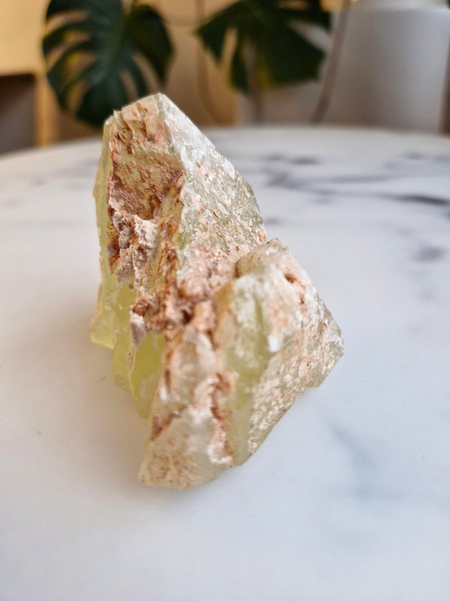 Natural Citrine Freeform - Half Raw Half Polished with Rainbows