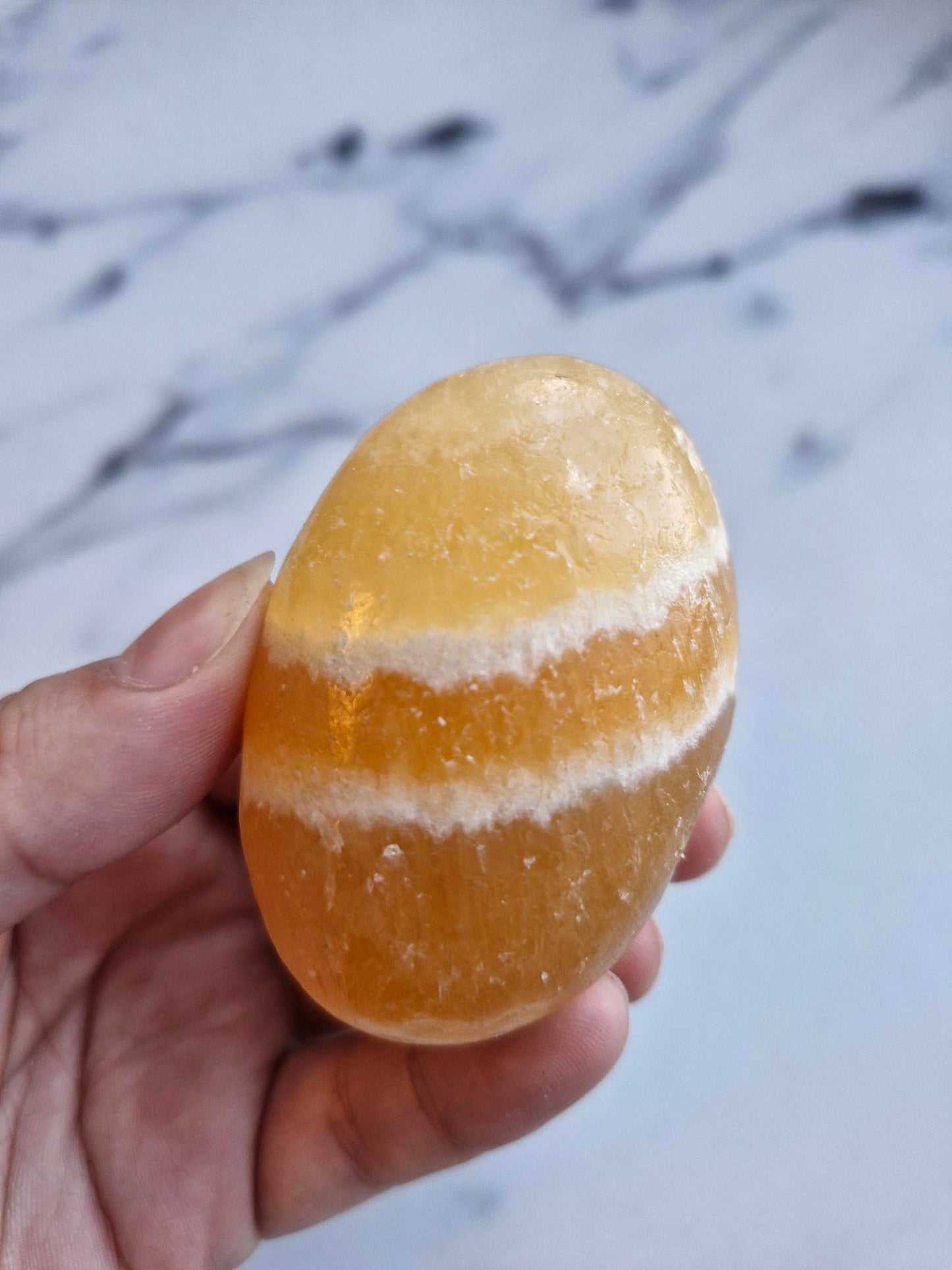 Orange Calcite Palmstone (Opt. A)