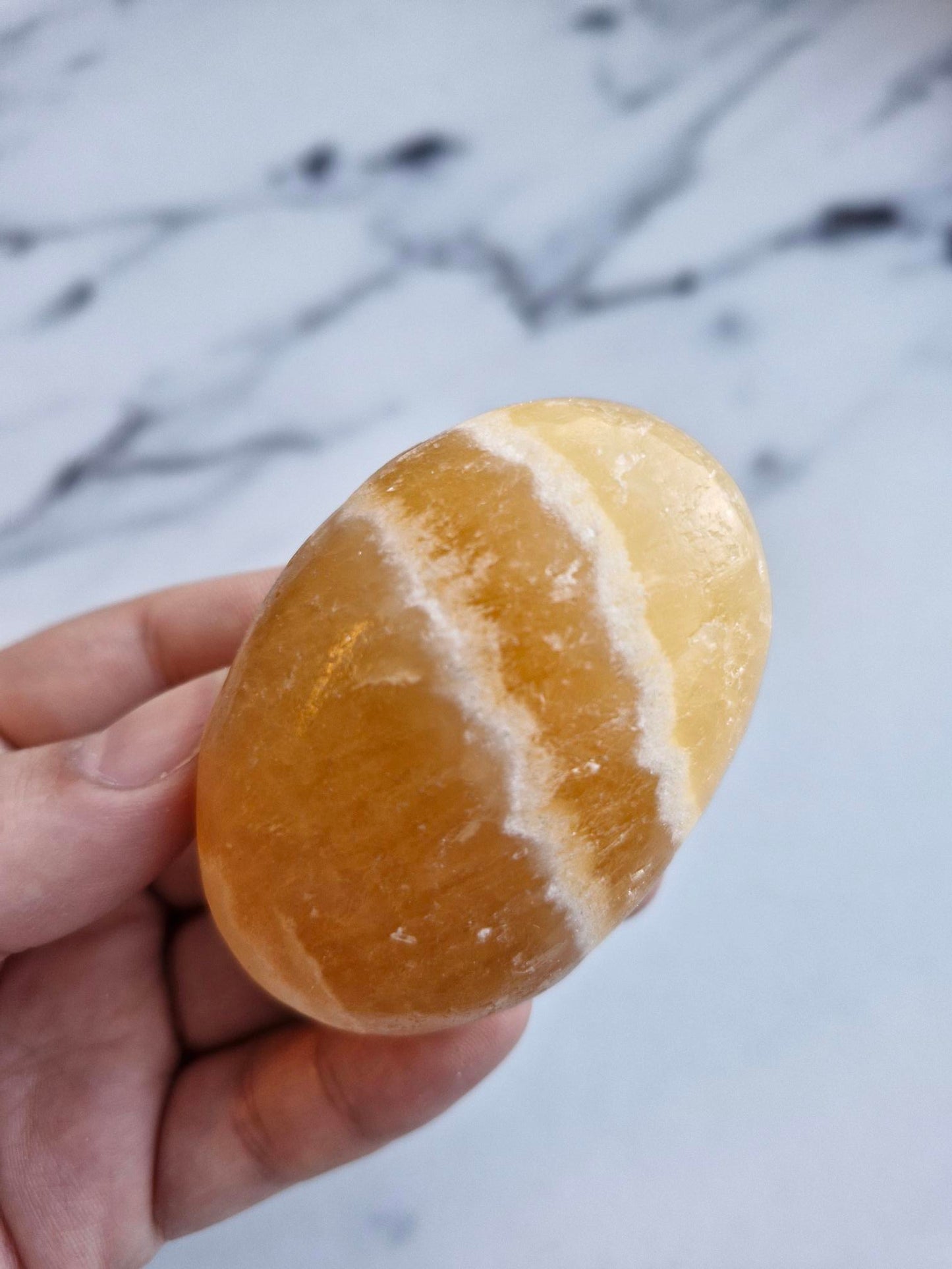 Orange Calcite Palmstone (Opt. A)