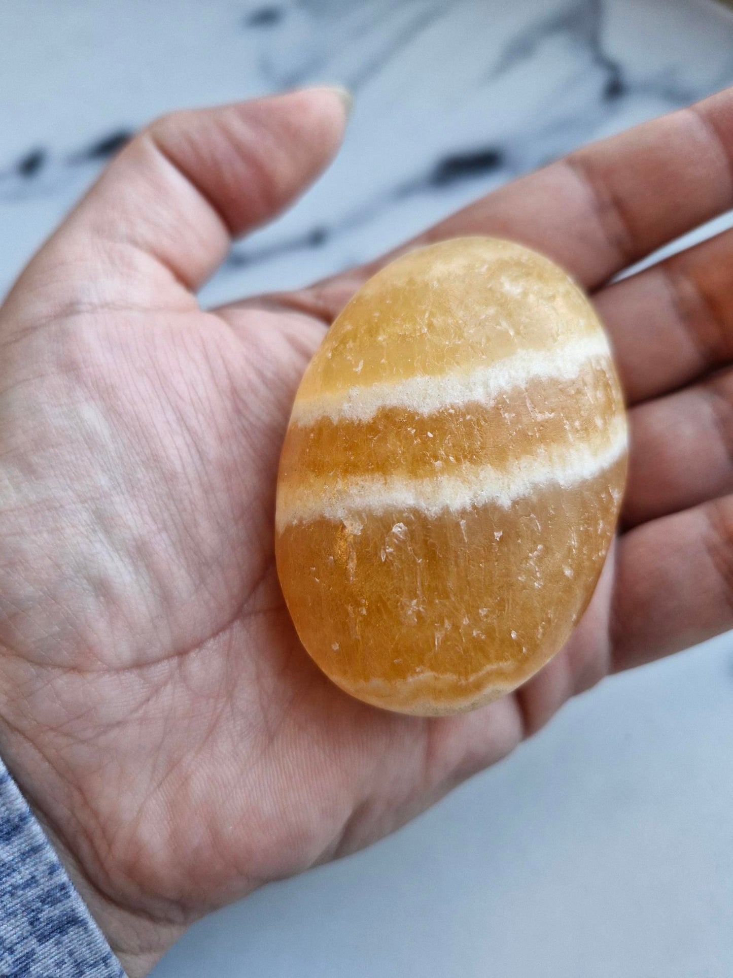 Orange Calcite Palmstone (Opt. A)