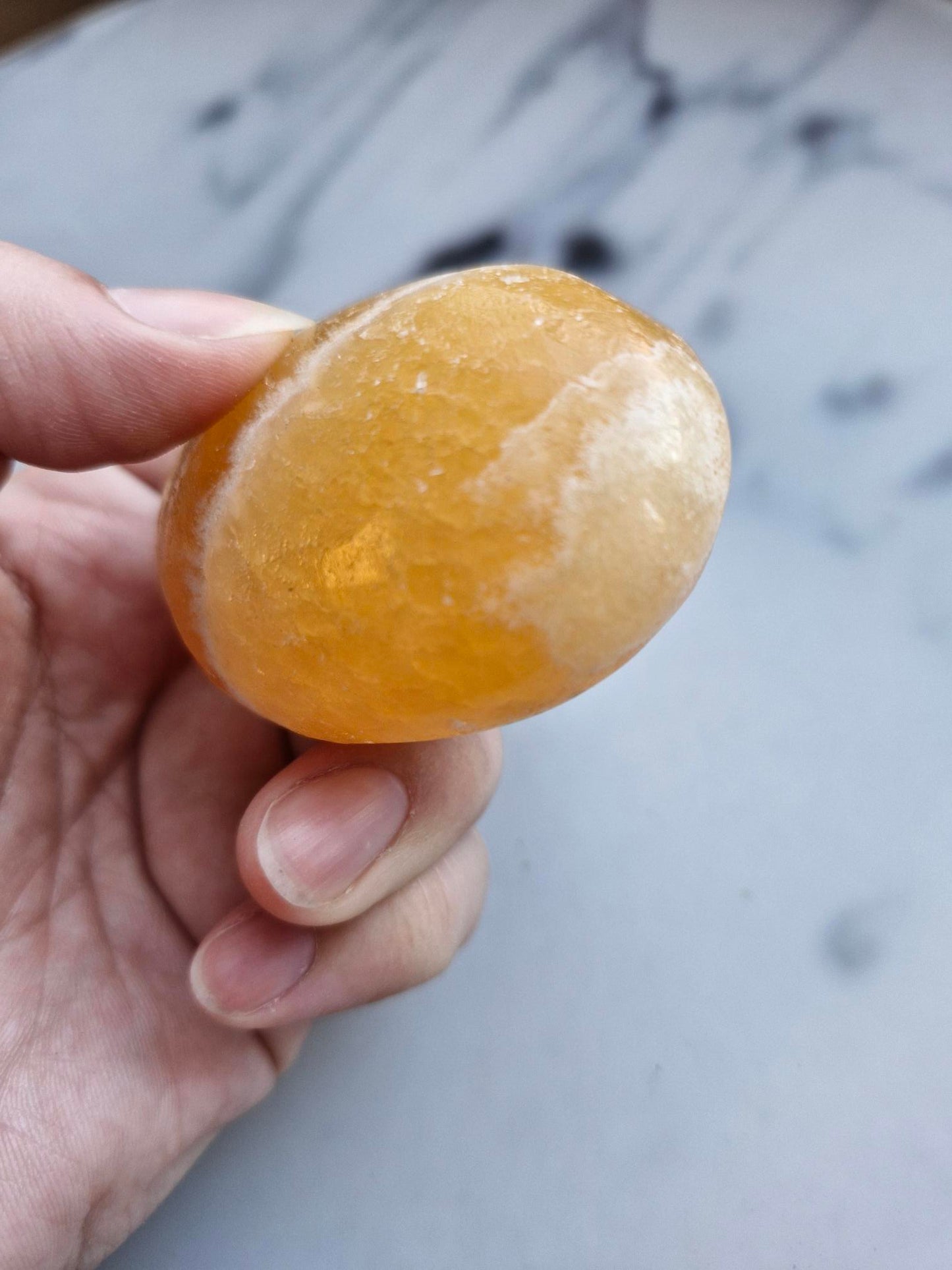 Orange Calcite Palmstone (Opt. A)