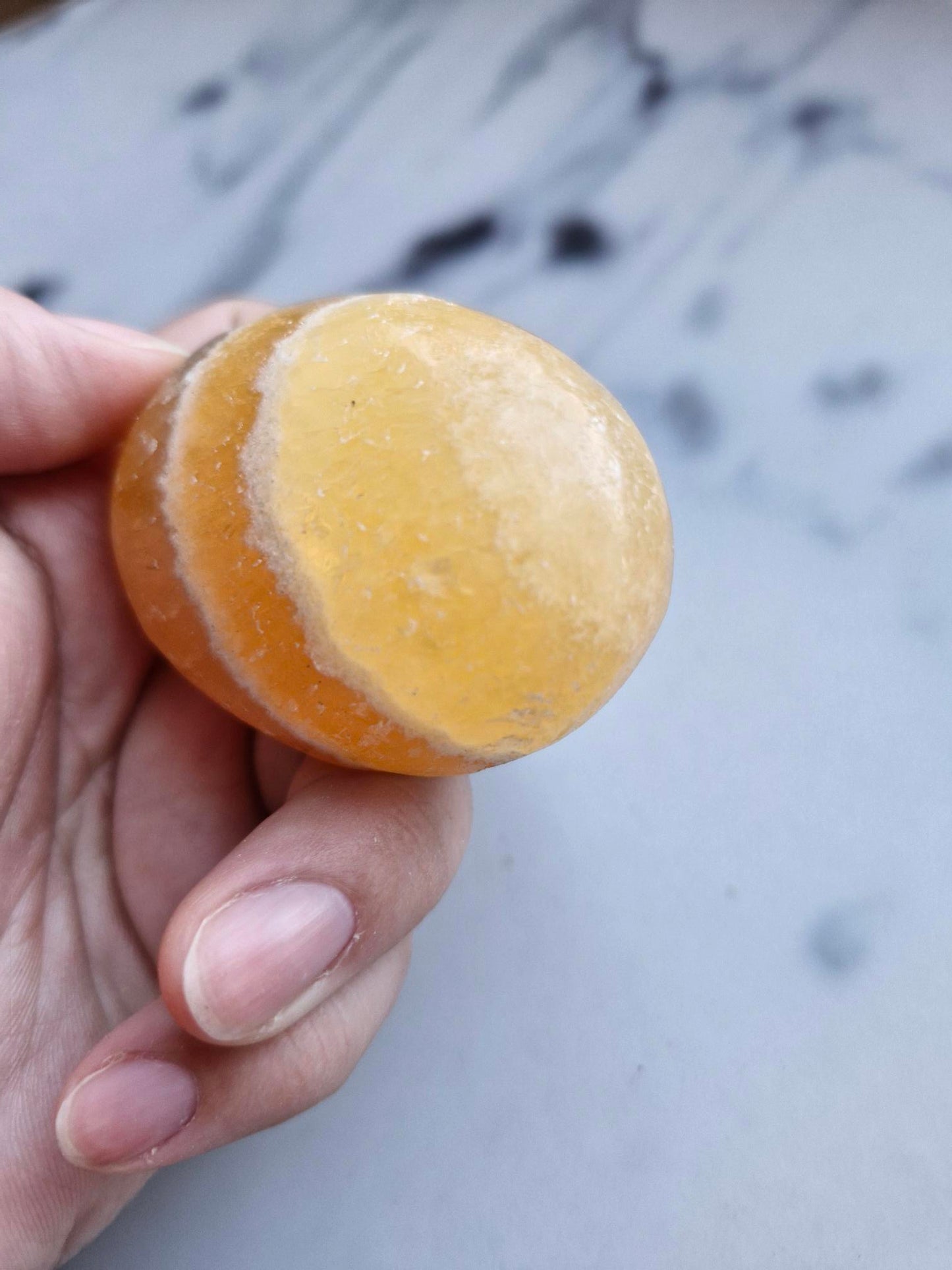 Orange Calcite Palmstone (Opt. A)