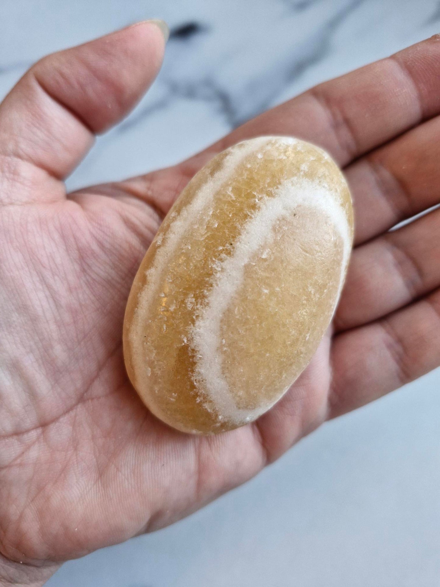Orange Calcite Palmstone (Opt. B)