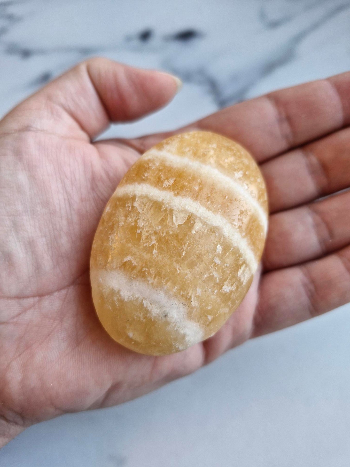 Orange Calcite Palmstone (Opt. C)