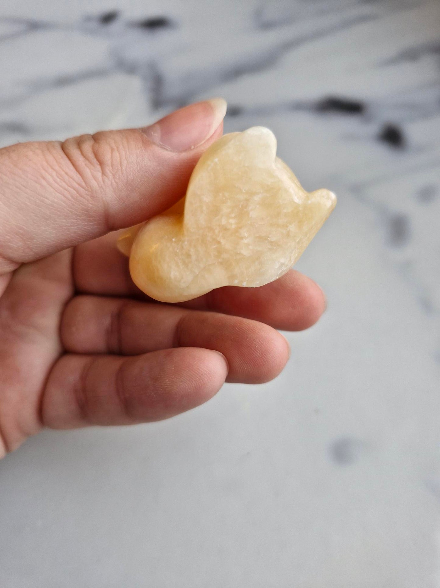 Orange Calcite Squirrel Carving
