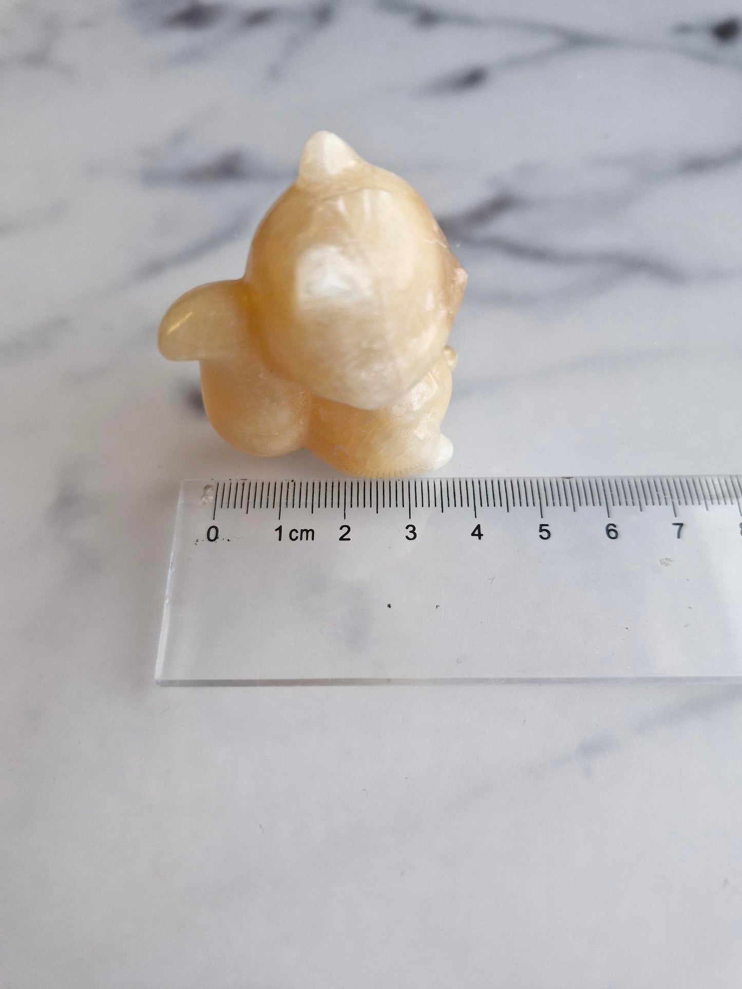 Orange Calcite Squirrel Carving
