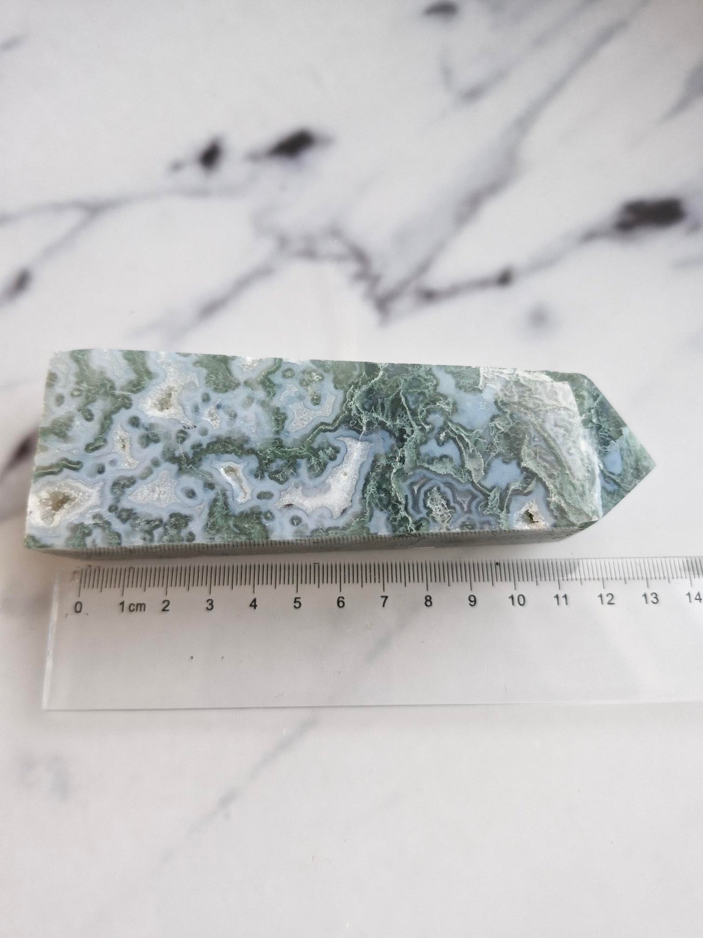 Druzy Moss Agate Tower