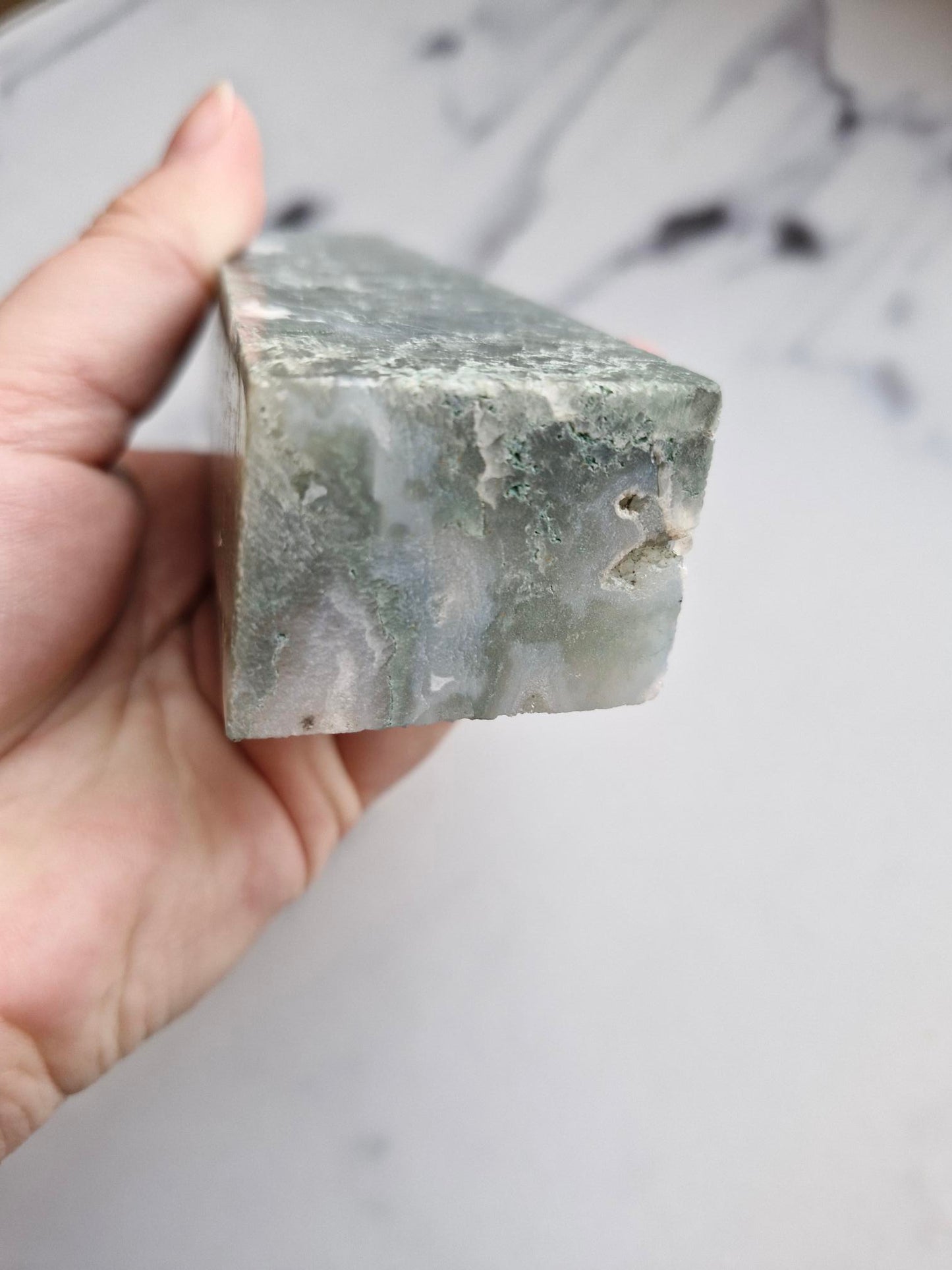 Druzy Moss Agate Tower
