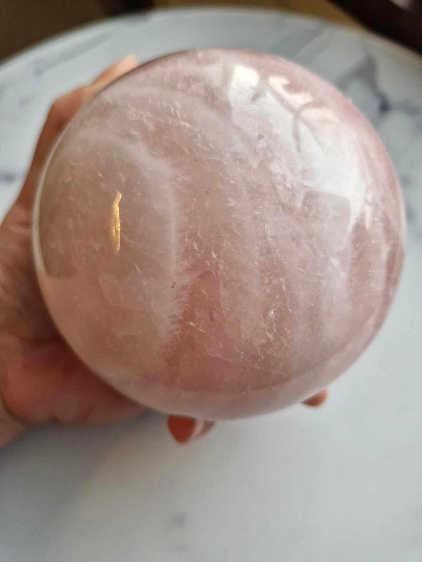 Gorgeous XL Rose Quartz Sphere