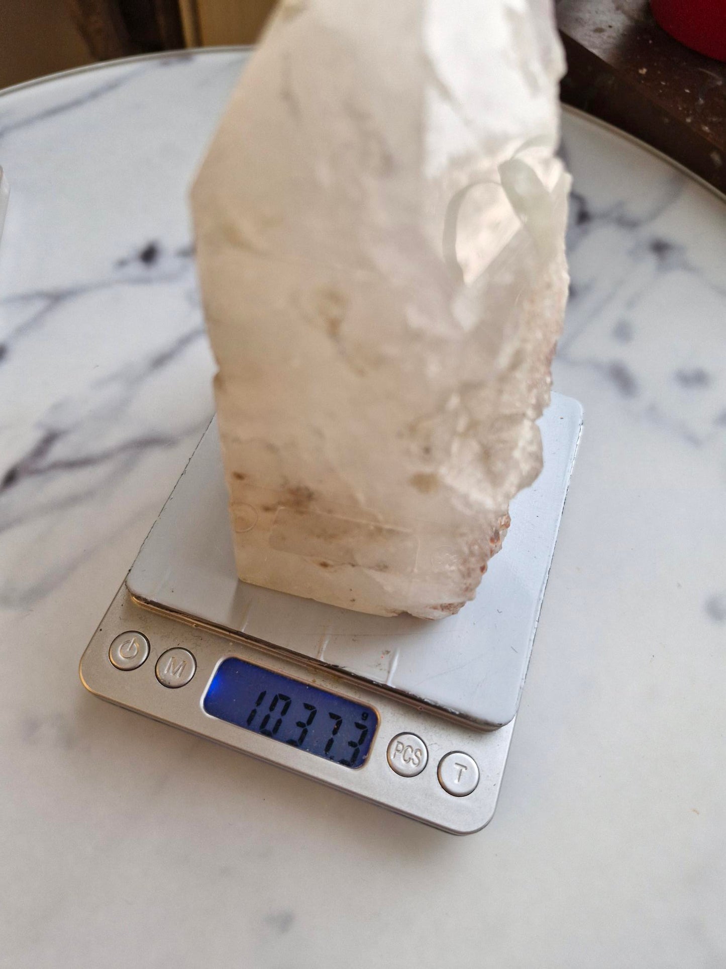 Half Polished Half Raw Crystal Agate Tower With Dendrites
