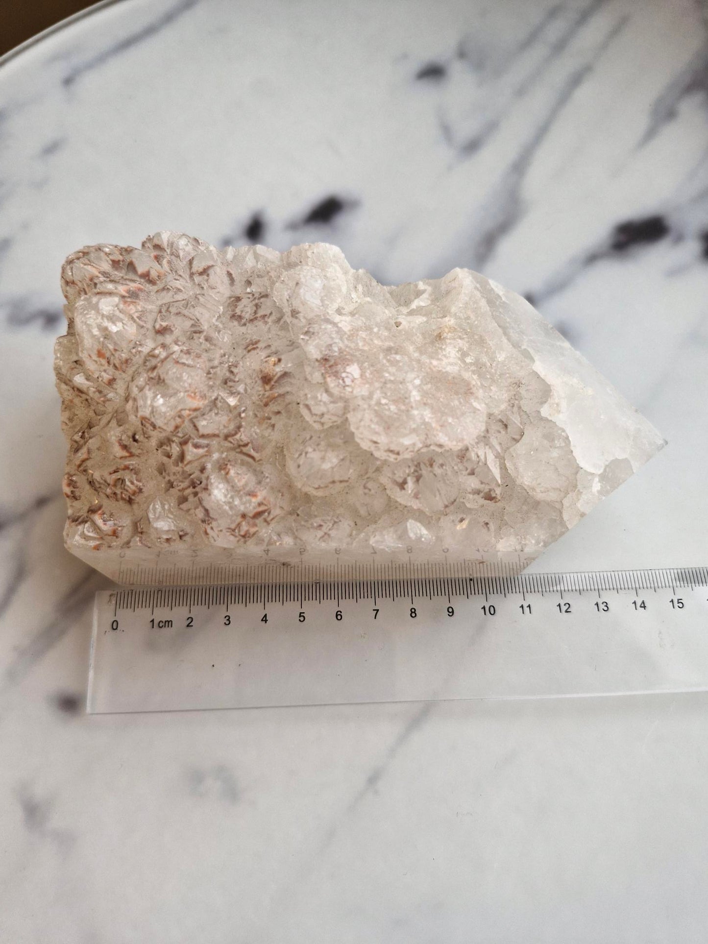 Half Polished Half Raw Crystal Agate Tower With Dendrites