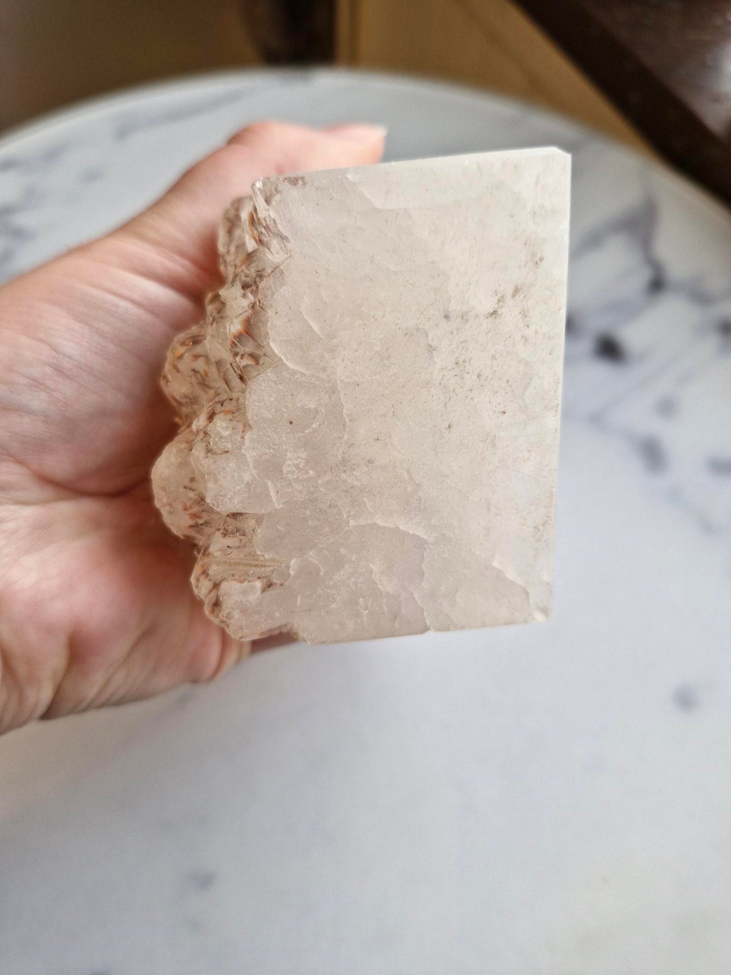 Half Polished Half Raw Crystal Agate Tower With Dendrites