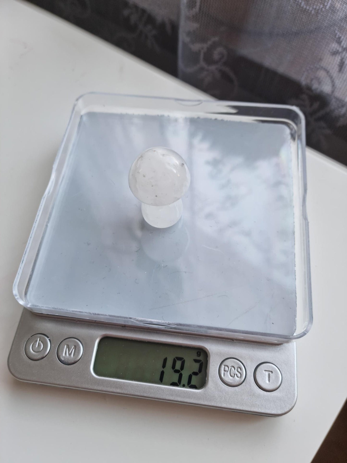 One (1) Milky Quartz Mushroom Carving