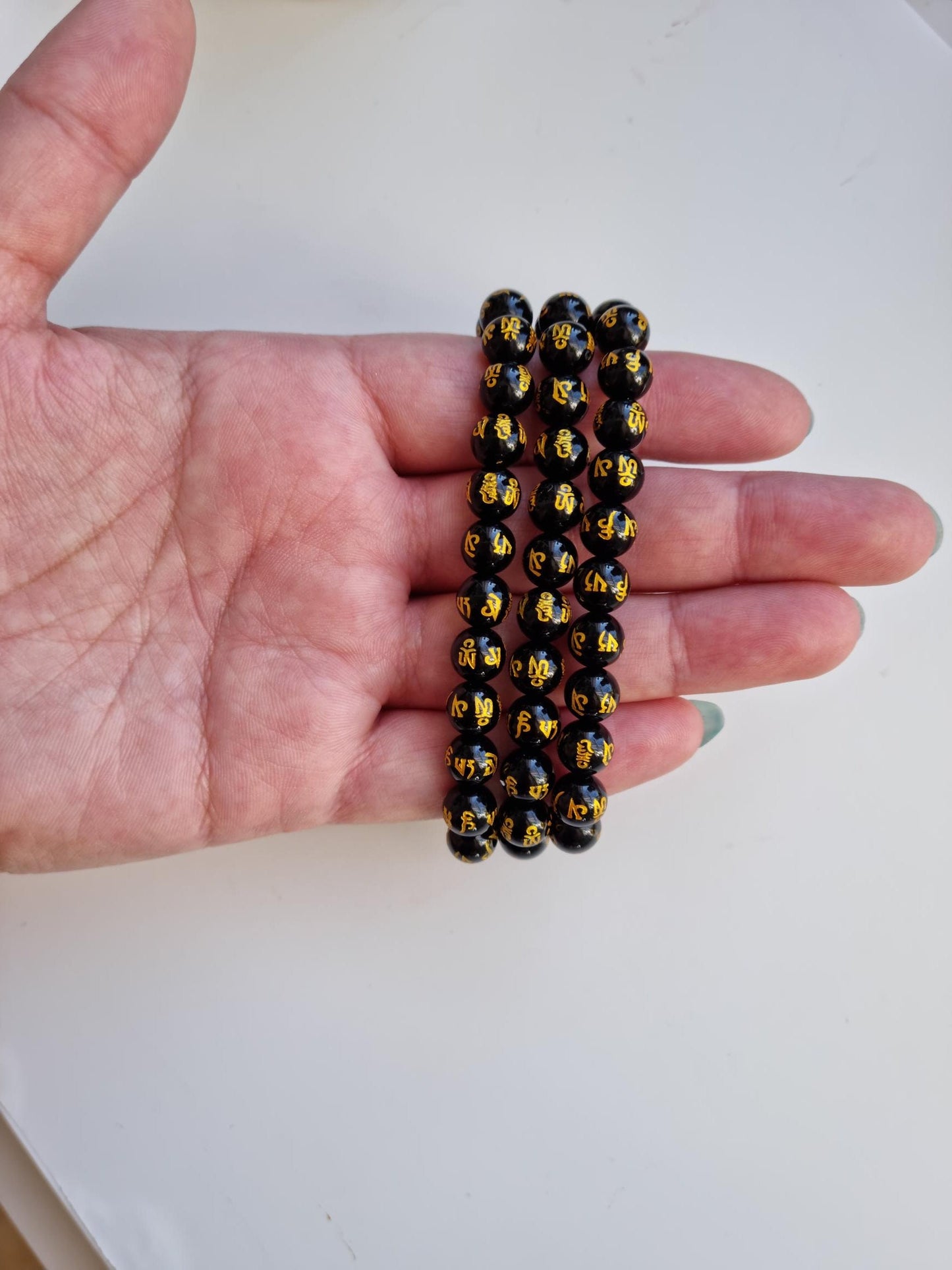 One (1) Onyx Mantra Bracelet
