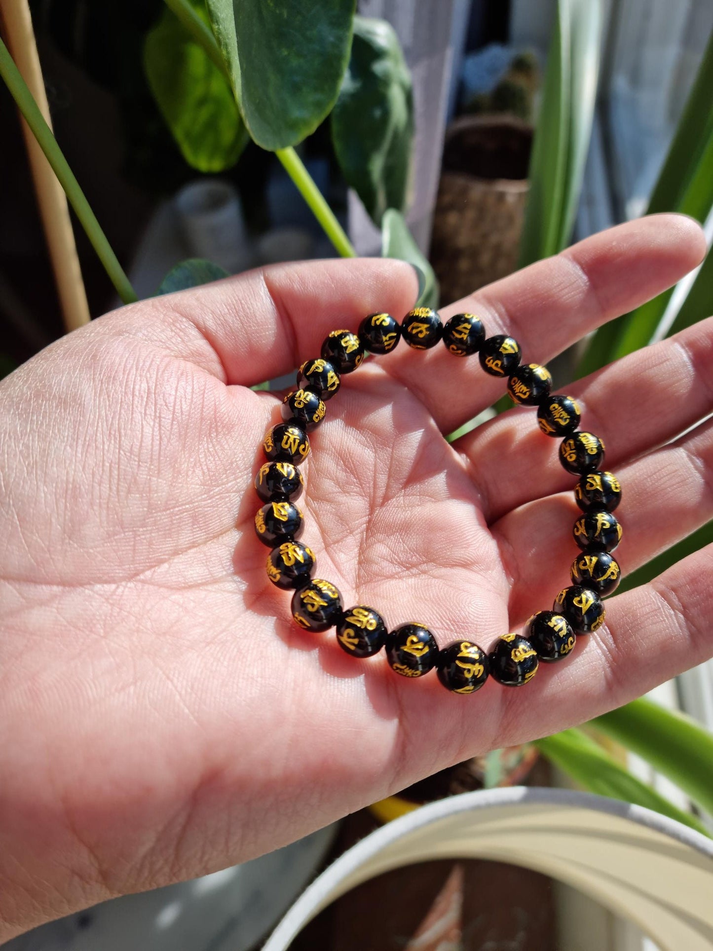 One (1) Onyx Mantra Bracelet