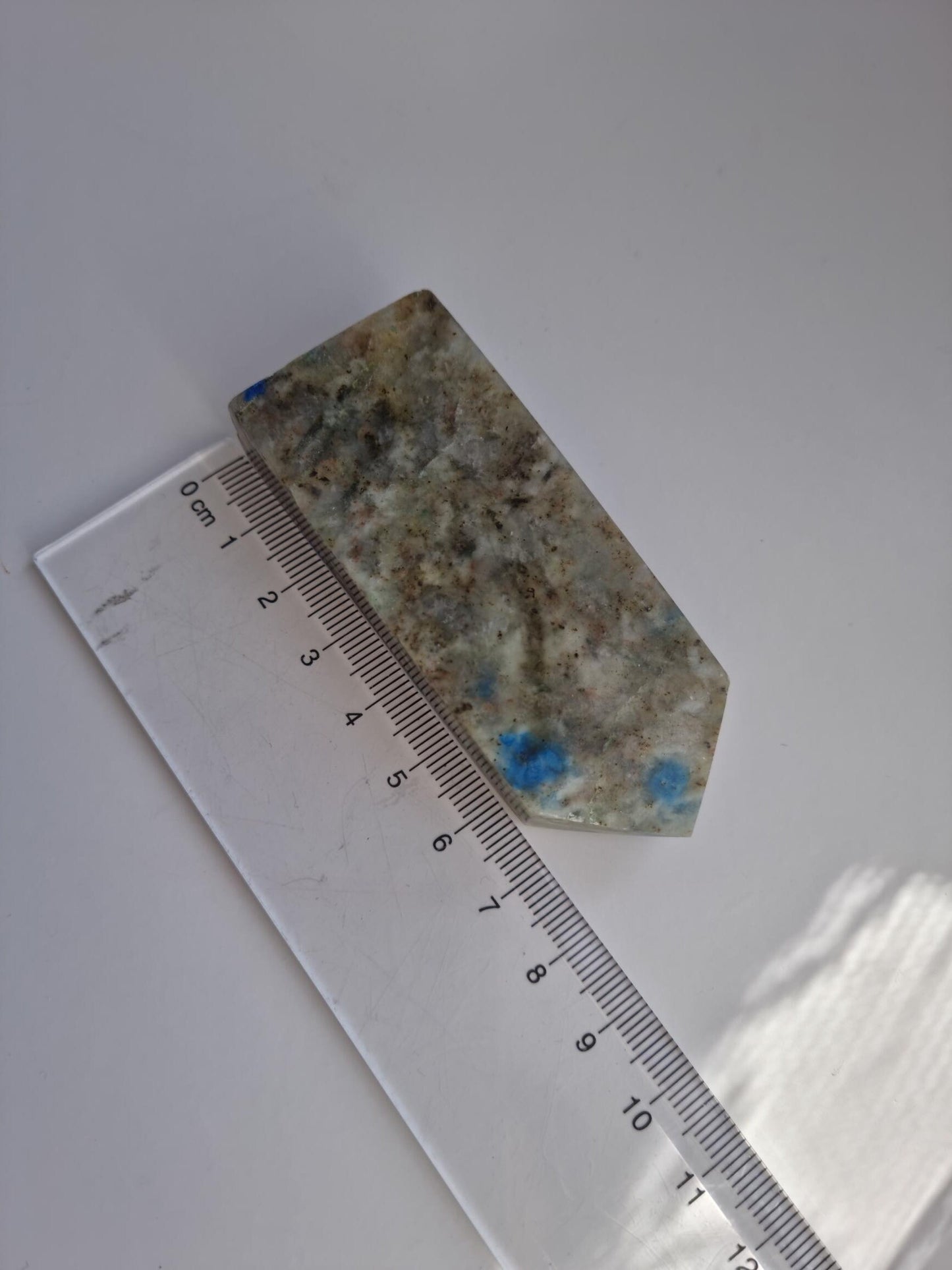 Blue and Green Chrysocolla in Quartz Tower