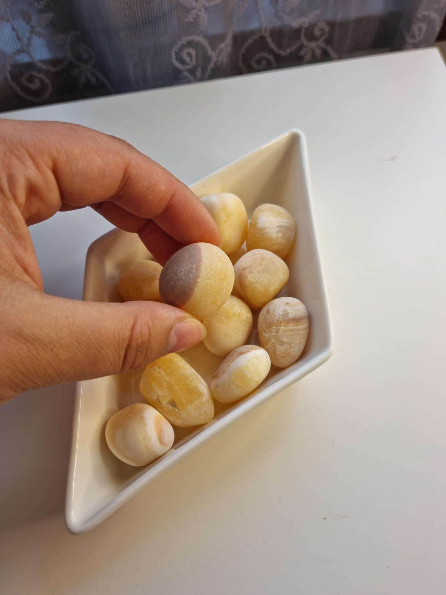 One (1) Orange Calcite Tumble
