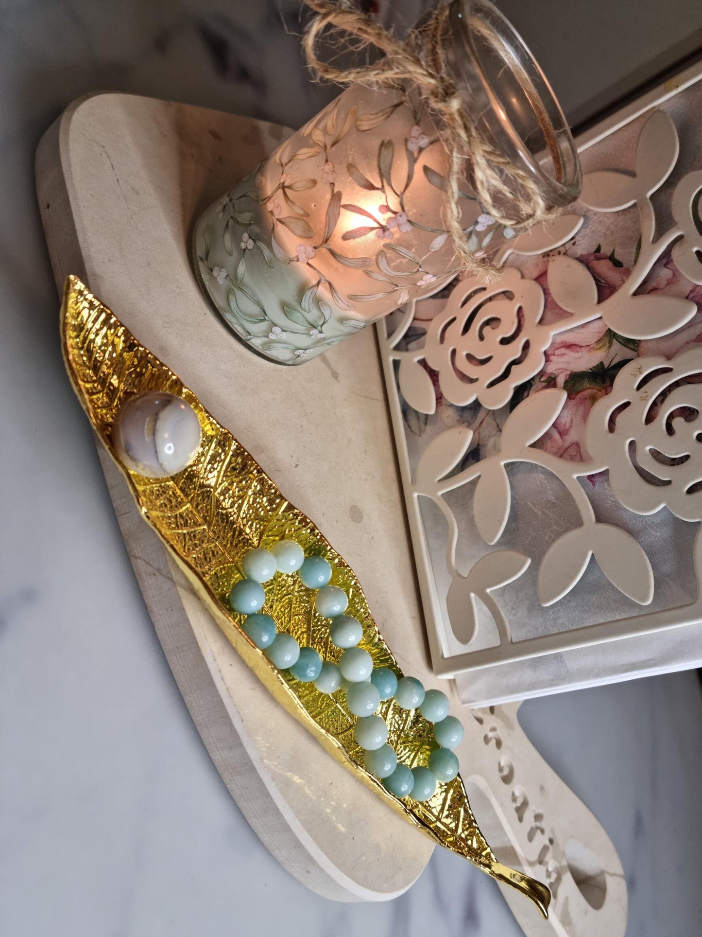Metal Leaf-Shaped Incense and Trinket Holder