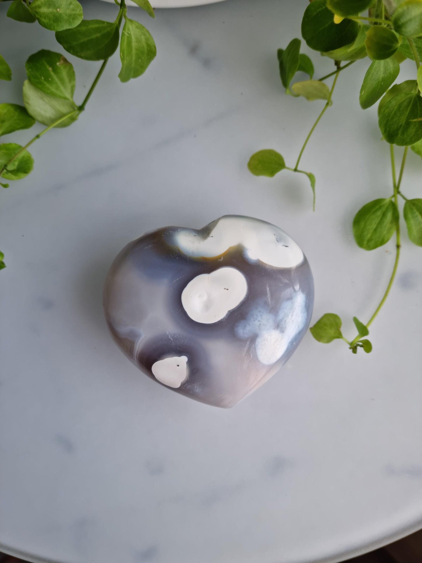 Druzy, Banded Orca Agate Heart