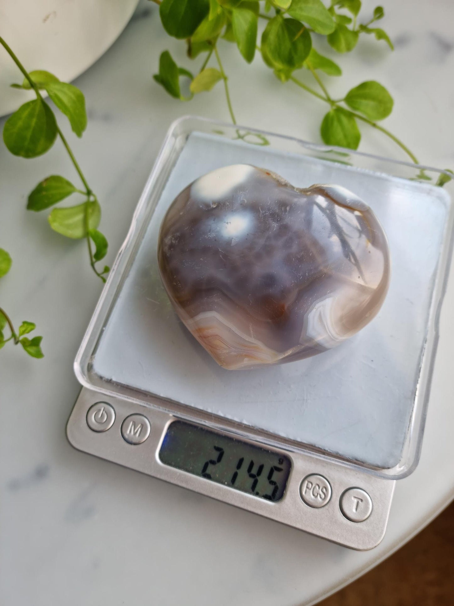 Druzy, Banded Orca Agate Heart