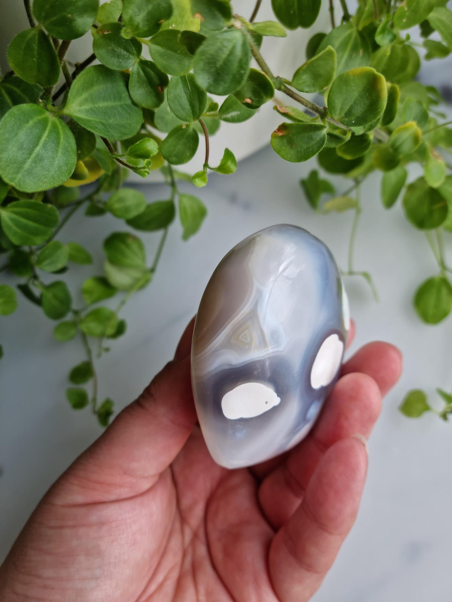 Druzy, Banded Orca Agate Heart