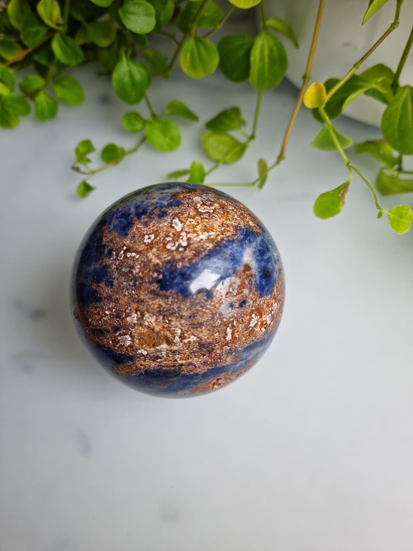 Gorgeous Sodalite Sphere with Iron Inclusions