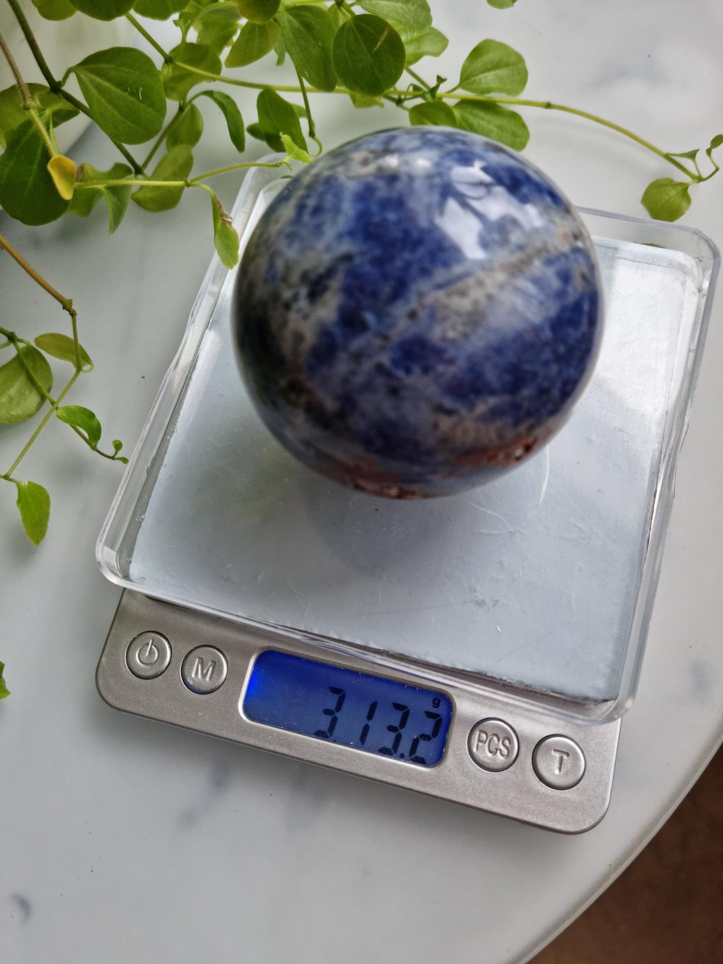 Gorgeous Sodalite Sphere with Iron Inclusions