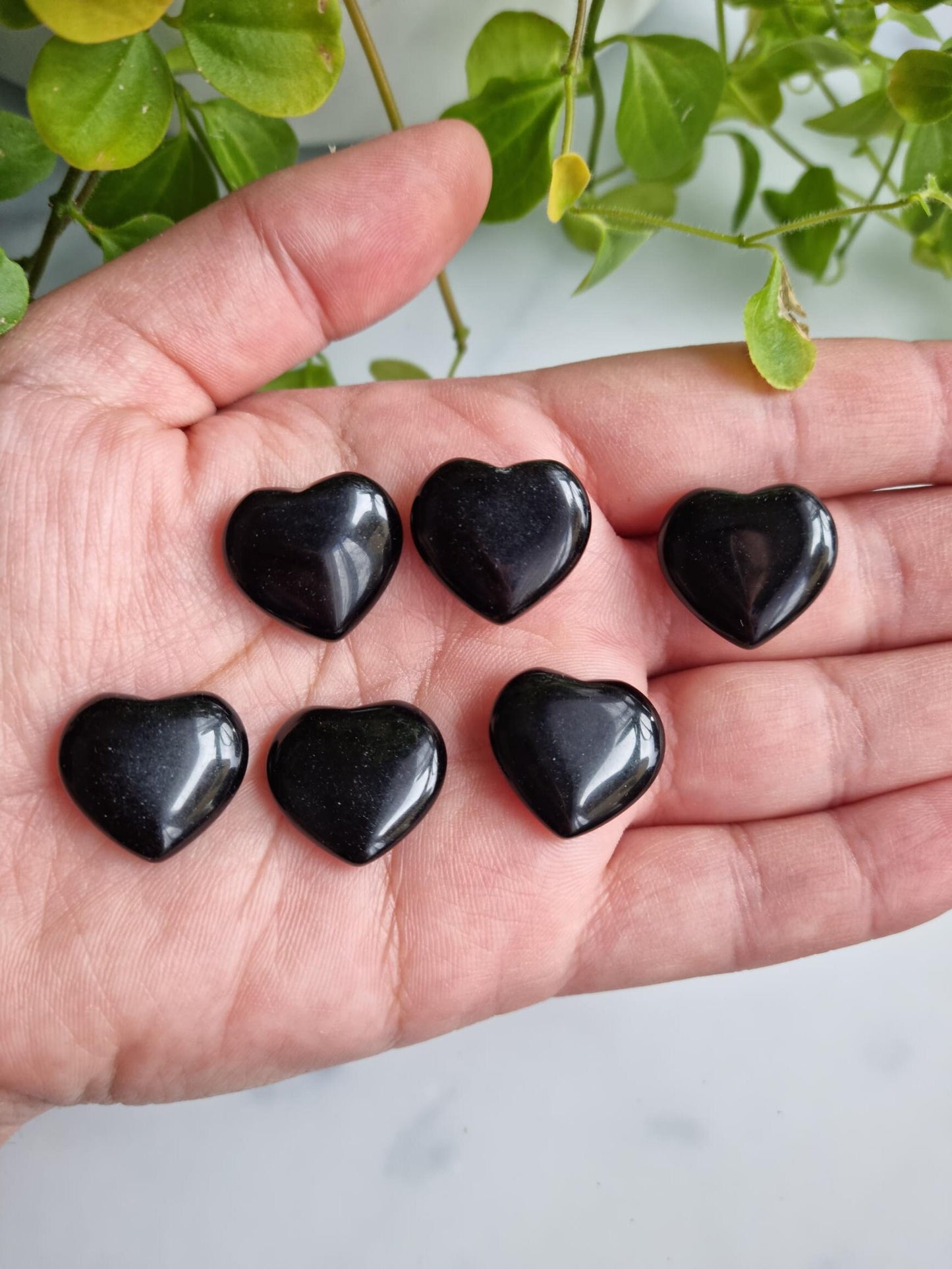 One (1) Black Obsidian Mini Heart