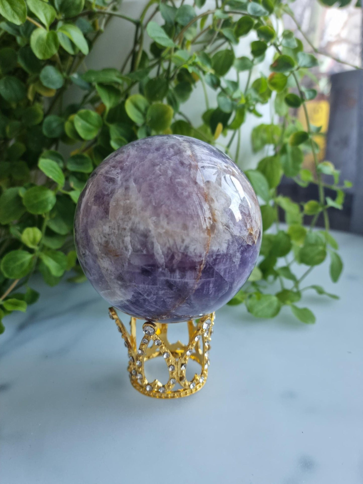 Gorgeous XXL Dream Amethyst Sphere with Iron Inclusions