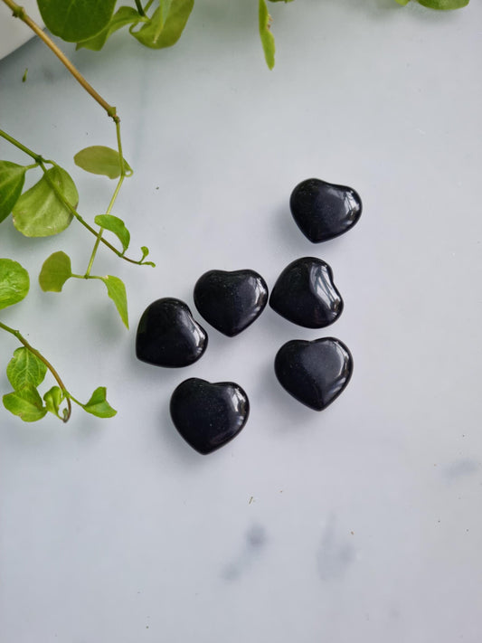 One (1) Black Obsidian Mini Heart