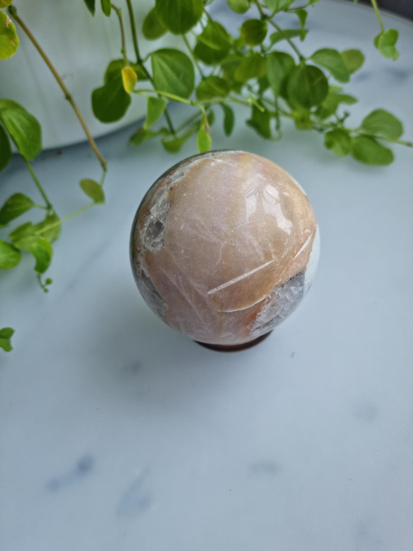 RARE FIND, Gorgeous Sphalerite Quartz Jasper Druzy Sphere With Iron Inclusions