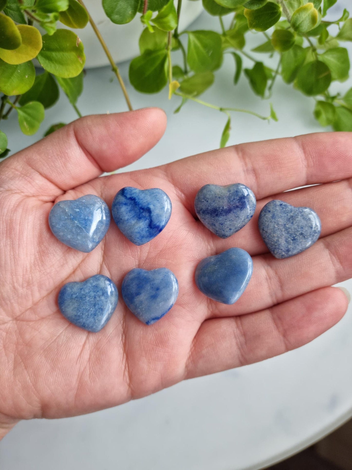 One (1) Blue Aventurine Mini Heart