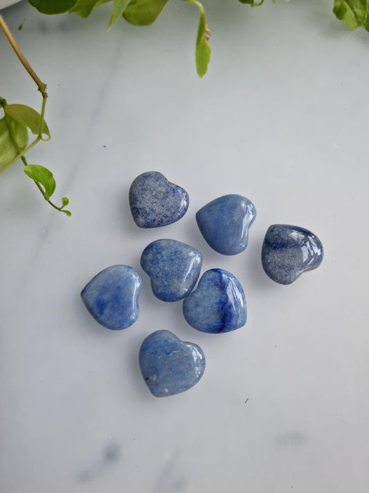 One (1) Blue Aventurine Mini Heart