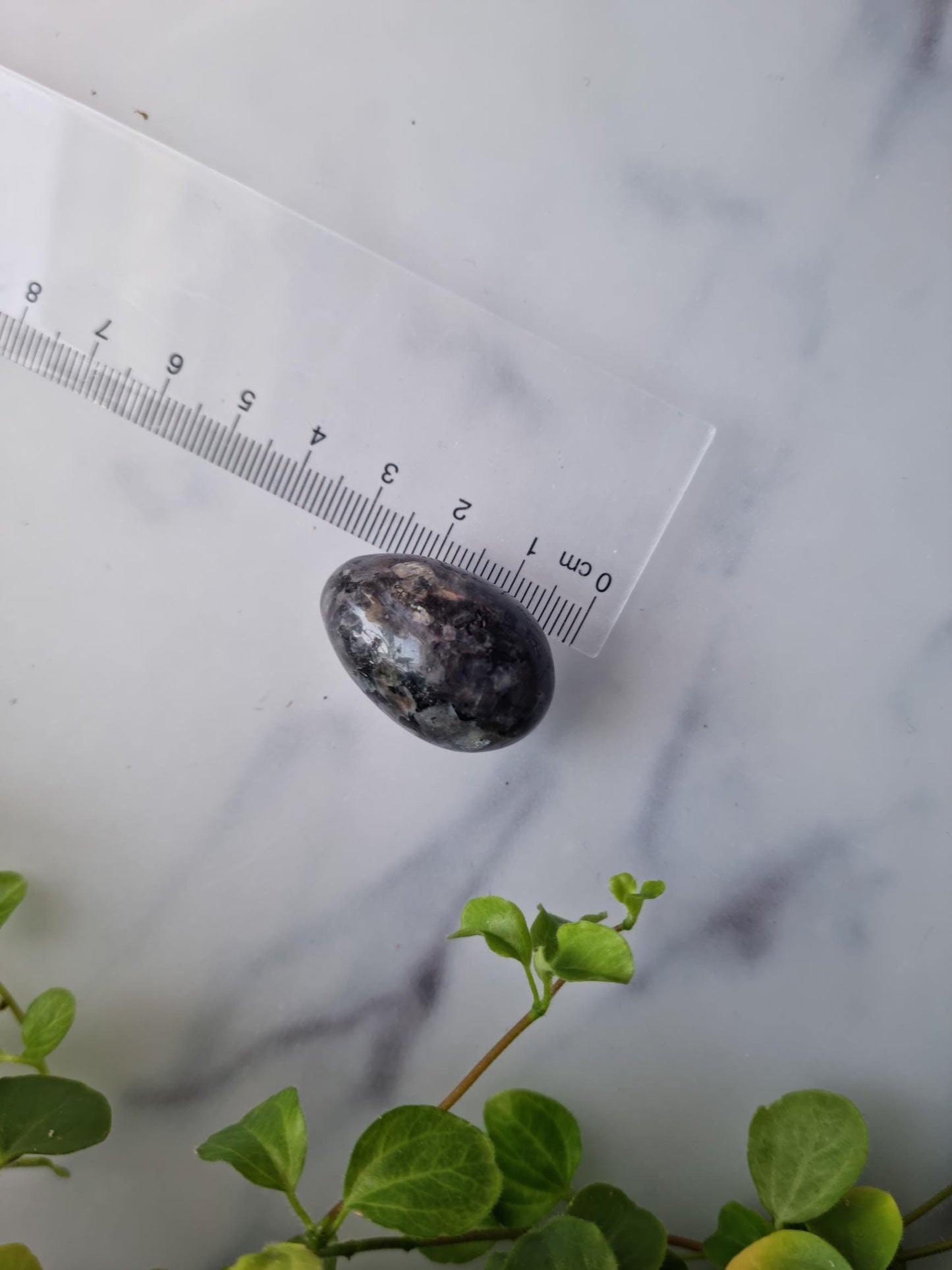 One (1) Gorgeous Larvikite Egg with Silver Flash