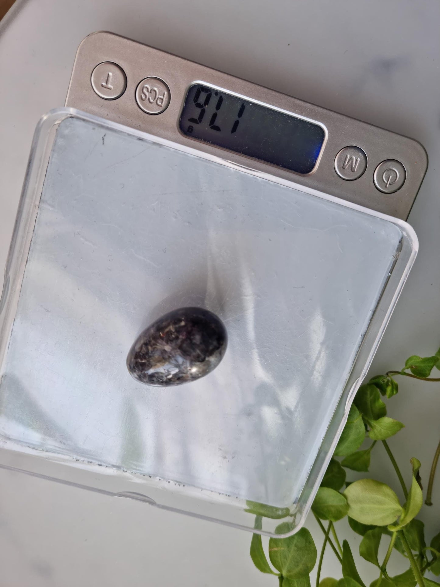 One (1) Gorgeous Larvikite Egg with Silver Flash