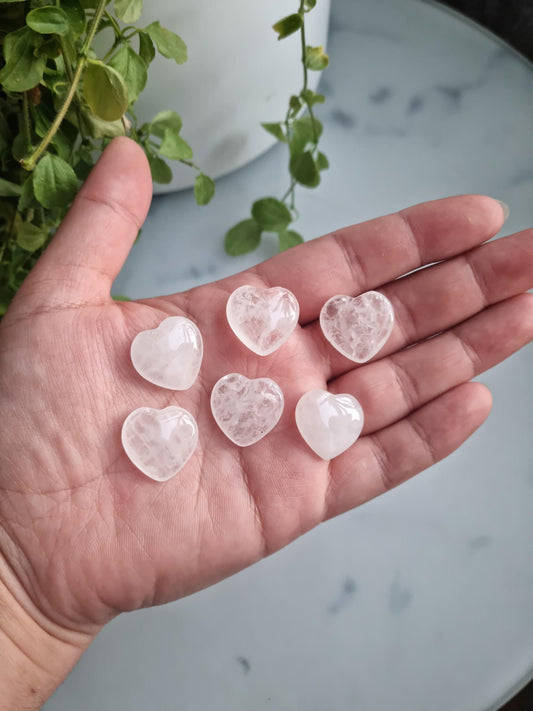 One (1) Clear Quartz Mini Heart