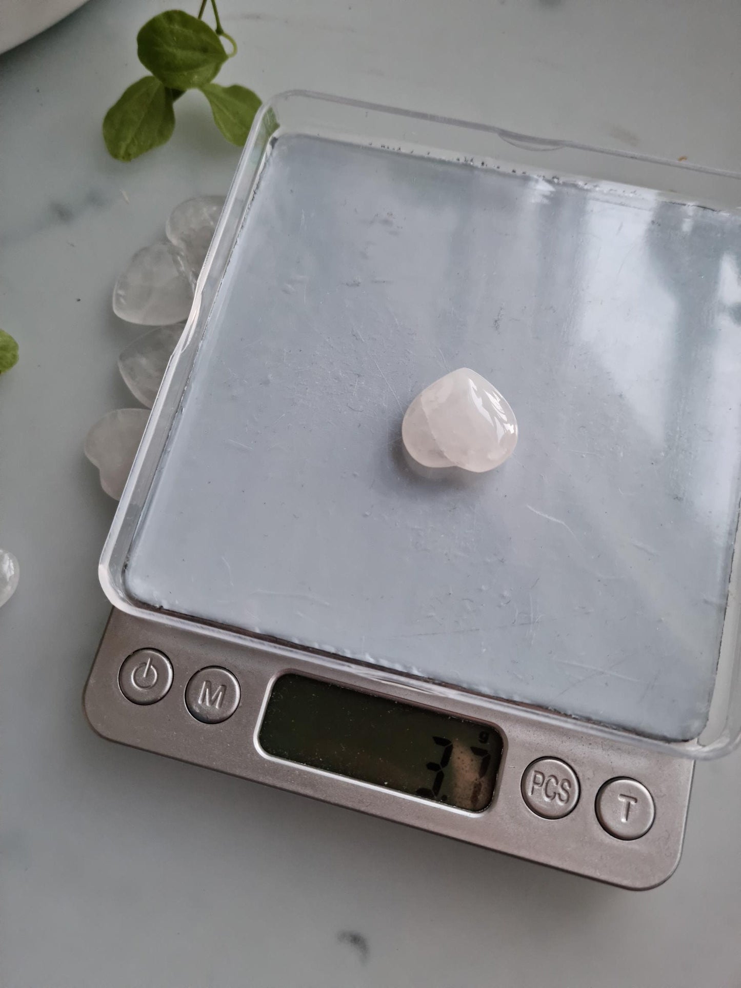 One (1) Clear Quartz Mini Heart