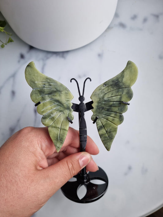 Gorgeous Serpentine Butterfly Wings on a Stand