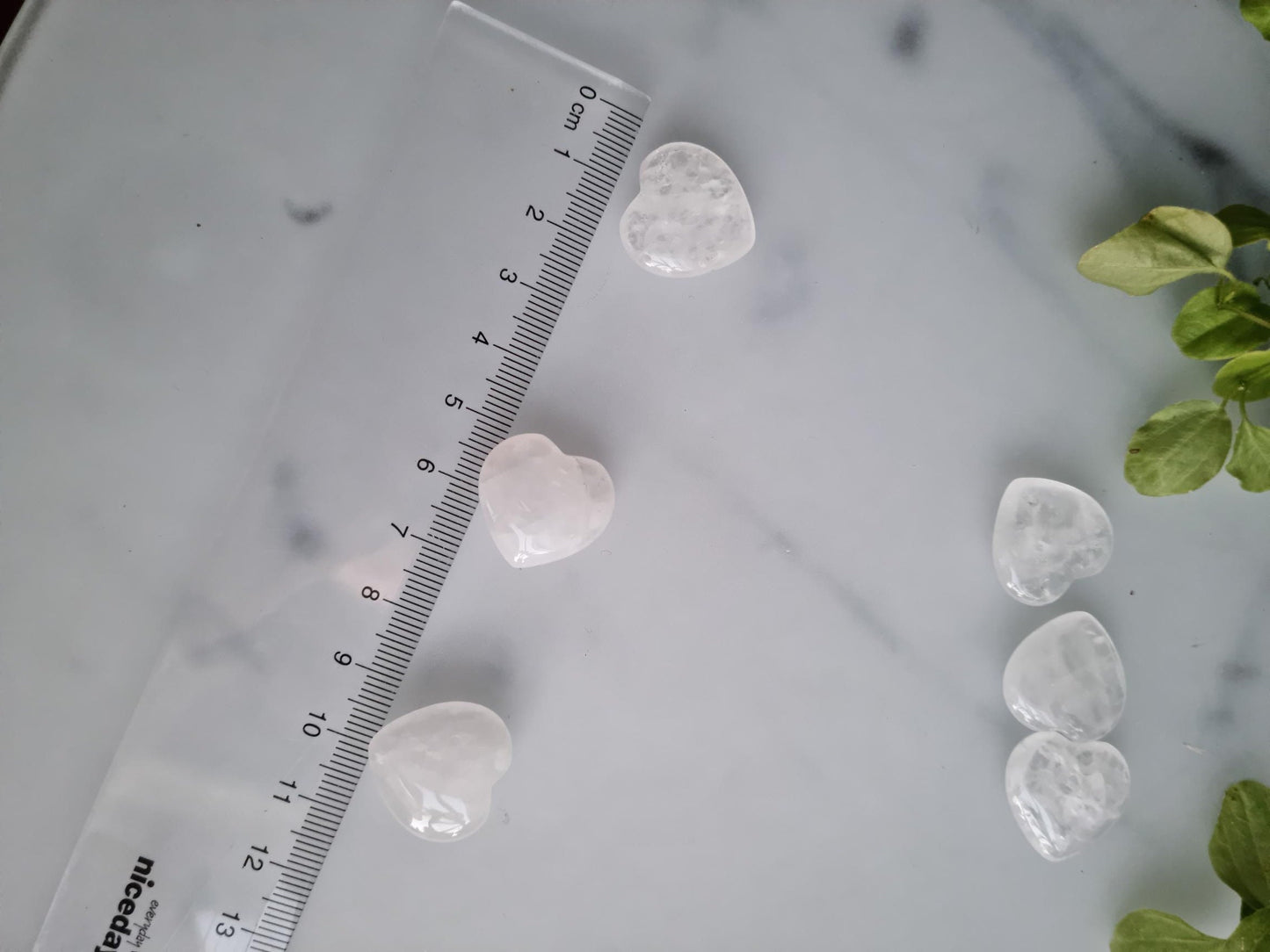 One (1) Clear Quartz Mini Heart