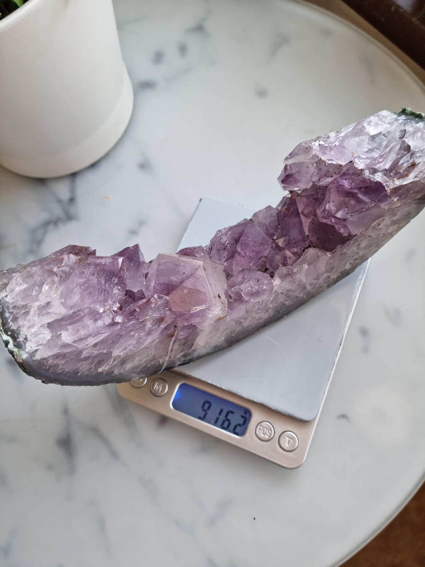 Gorgeous High Grade Amethyst With Banded Agate Base And Golden Healer, Filled With Rainbows